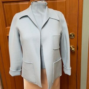 Ellen Tracy powder blue felted jacket and shell
